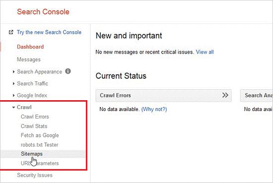 ثبت نقشه سایت XML در search console