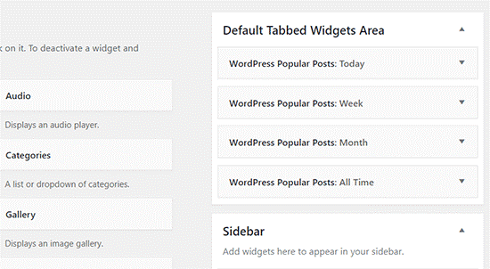 Default Tabbed Widget Area