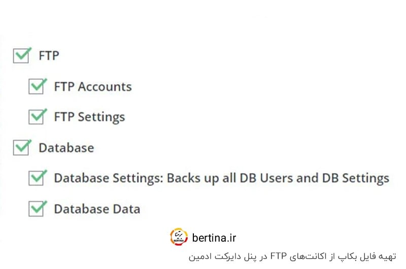 بک آپ گرفتن از اکانت‌های FTP در پنل دایرکت ادمین