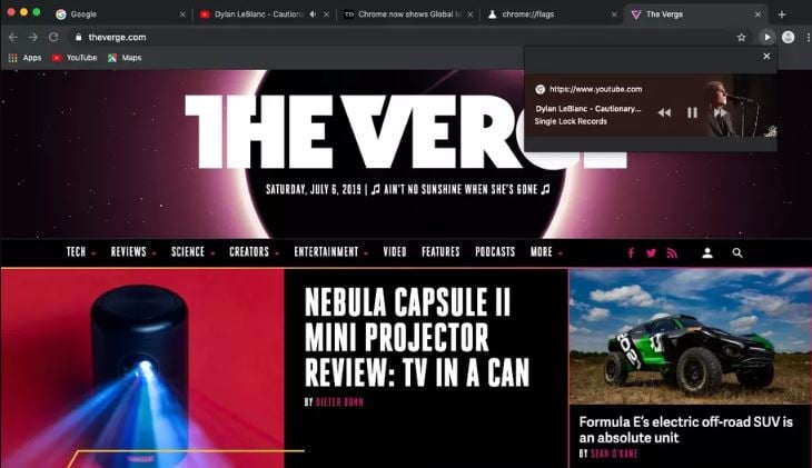 دکمه پخش ویدئو در سایت TheVerge