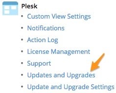 Updates and Upgardes in plesk