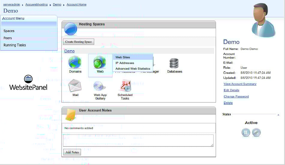 WebsitePanel وبسایت پنل