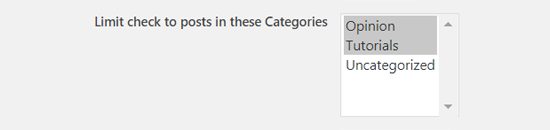 choose categories to schedule