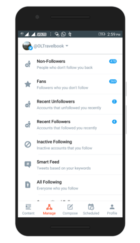 اپ crowdfire برای توییتر