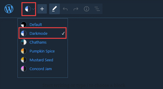 dark mode in wp posts