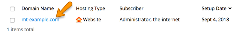 domain list in plesk