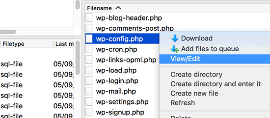 ویرایش فایل wp-config وردپرس
