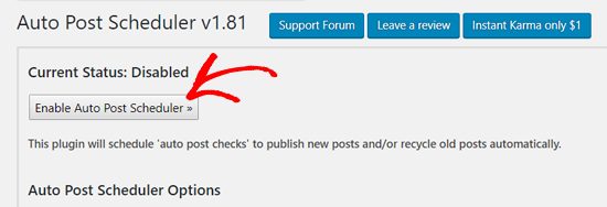 enable auto post scheduler in wp