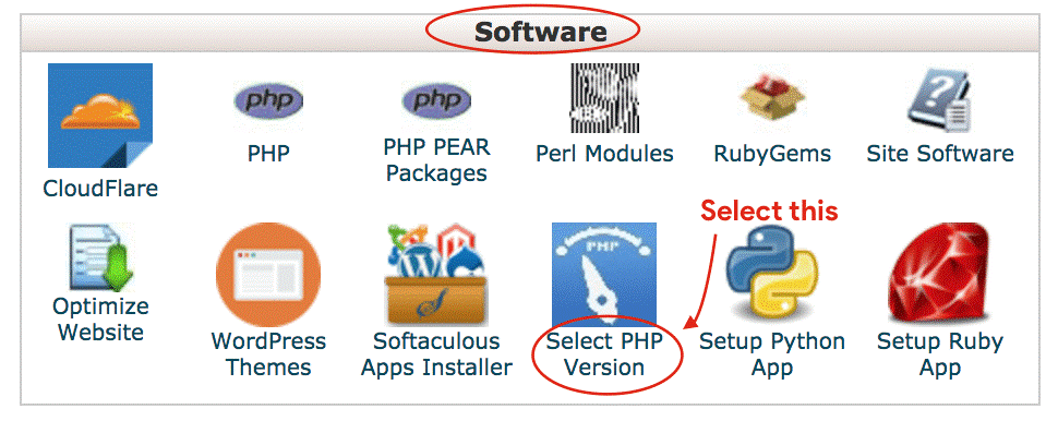 انتخاب نسخه PHP در سی پنل